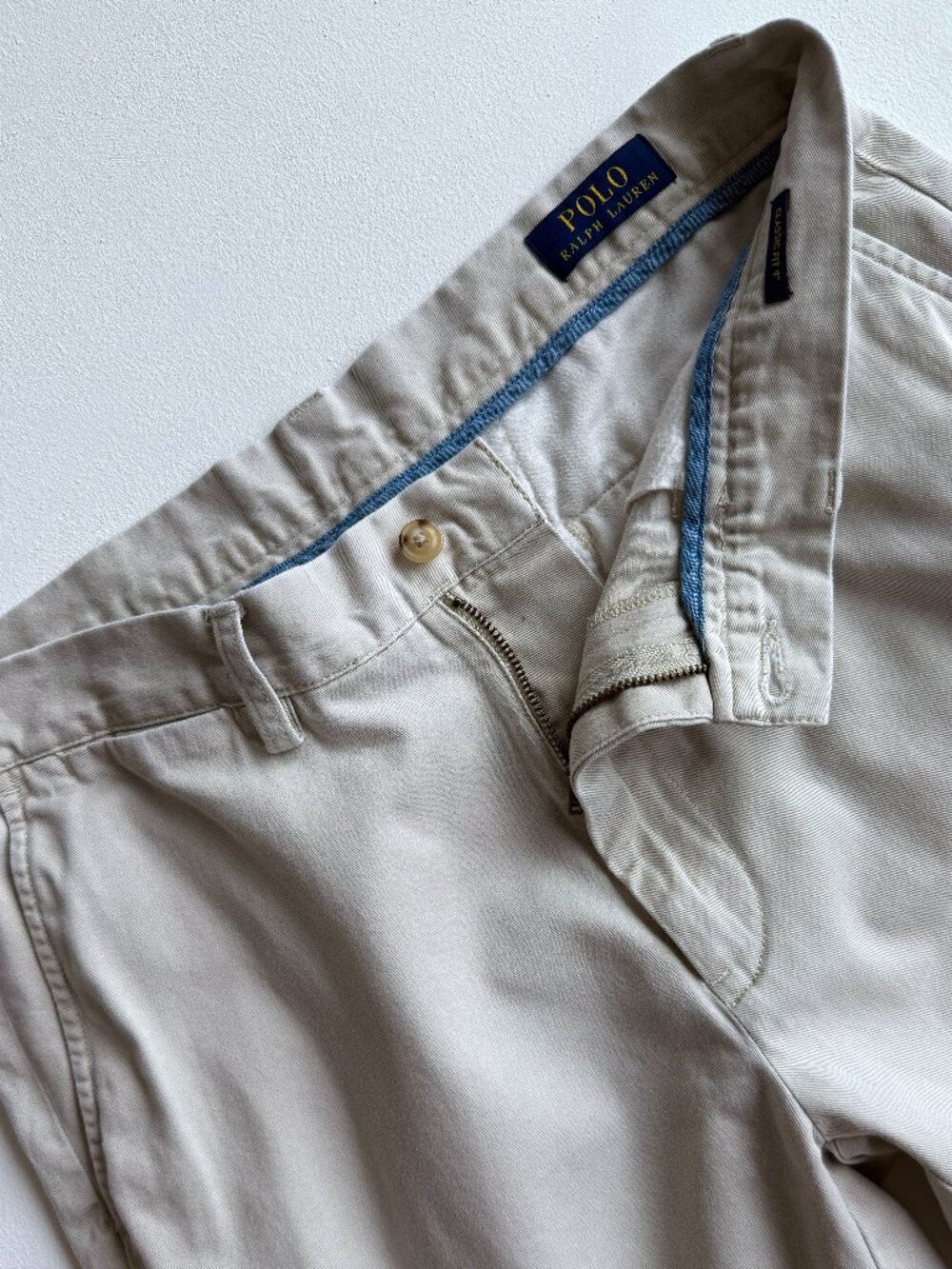 Polo Ralph Lauren Classic Fit 9" Chino Shorts Khaki 100% Cotton 32